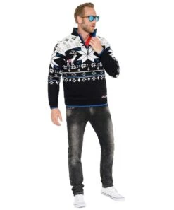Knitted Sweater With Faux Fur FRIA Men -Alpine Shop P4716 11