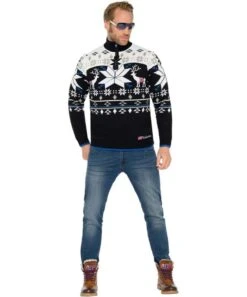 Knitted Sweater With Faux Fur FRIA Men -Alpine Shop P4716 30
