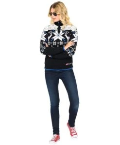 Knitted Sweater With Faux Fur Pullover FRIA Women -Alpine Shop P4719 11
