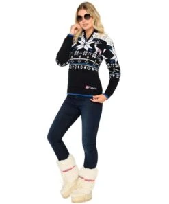 Knitted Sweater With Faux Fur Pullover FRIA Women -Alpine Shop P4719 30